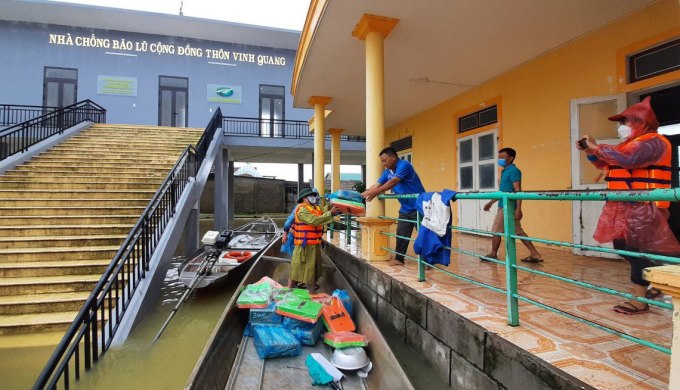 Nhà văn hóa cộng đồng kết hợp nhà tránh lũ là điểm an toàn cho người dân có hoàn cảnh khó khăn trong mùa mưa lũ. Ảnh: T.P