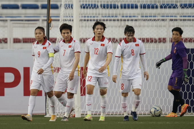 Đội tuyển nữ Việt Nam để thủng lưới 8 bàn ở 2 trận cuối cùng. Ảnh: AFF.