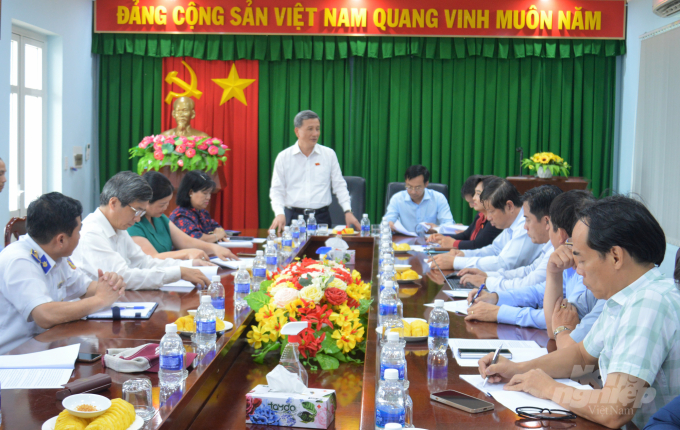 Đoàn giám sát chuyên đề về chống khai thác IUU của Quốc hội làm việc với lãnh đạo tỉnh Kiên Giang. Ảnh: Trung Chánh.