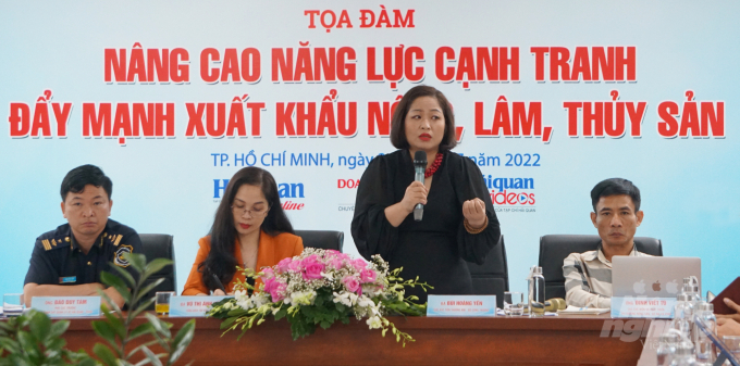 Tọa đàm nâng cao năng lực cạnh tranh, đẩy mạnh xuất khẩu nông, lâm, thủy sản. Ảnh: Nguyễn Thủy.