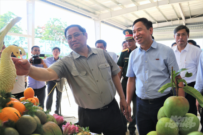 Thủ tướng Phạm Minh Chính nhấn mạnh đến tầm quan trọng của việc ứng dụng khoa học công nghệ trong chế biến nông sản. Ảnh: Phạm Hiếu.