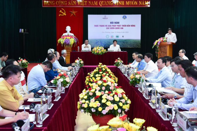 Hội nghị thực trạng và giải pháp phát triển bền vững các vườn quốc gia tổ chức tại Cúc Phương, Ninh Bình ngày 12/8. Ảnh: Tùng Đinh.