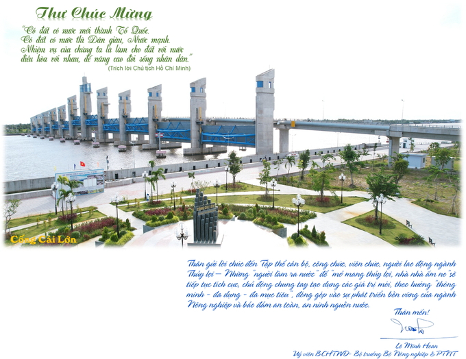 Bộ trưởng Bộ NN-PTNT Lê Minh Hoan gửi thư chúc mừng cán bộ, công chức, viên chức, người lao động ngành Thủy lợi nhân dịp kỷ niệm 77 năm ngày truyền thống.