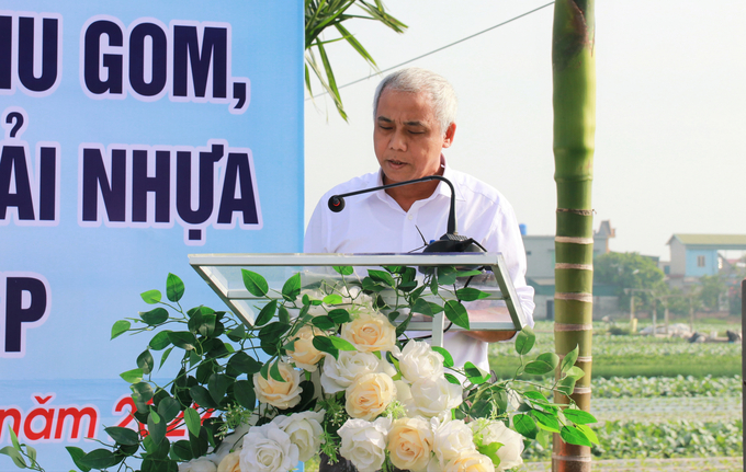 Mr. Do Cong Chuan, Chairman of Quynh Hai Commune People's Committee, said that over the years, environmental protection work in Quynh Hai commune (Quynh Phu district, Thai Binh province) has always received close attention and focus from people in the commune. Photo: Hoang Giang.