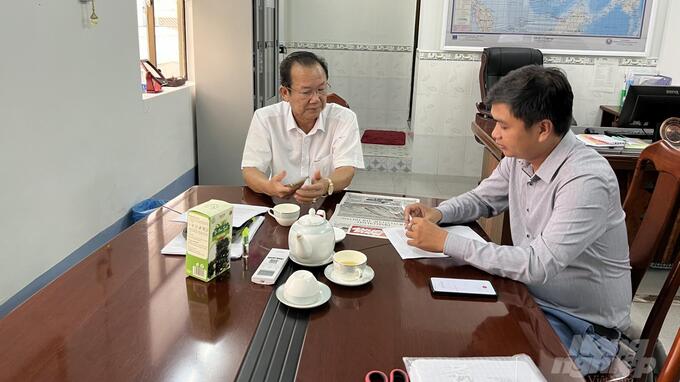 Ông Trần Quốc Nam, Giám đốc Trung tâm Quản lý khai thác công trình thủy lợi tỉnh Cà Mau chia sẻ với Báo NNVN. Ảnh: TL.
