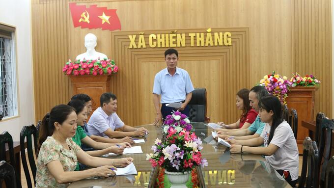 Triển khai thành lập tổ khuyến nông cộng đồng tại xã Chiến Thắng, huyện An Lão. Ảnh: Đinh Mười.