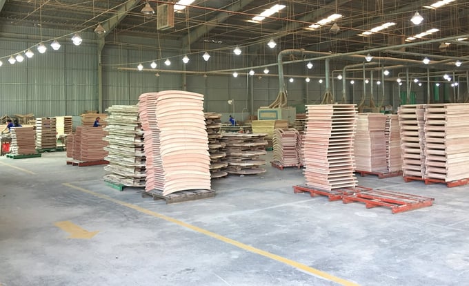 Hầu hết doanh nghiệp ngành gỗ ở Bình Định đang hoạt động cầm chừng. Ảnh: V.Đ.T.