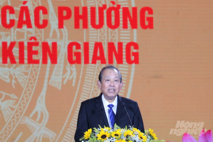 Phó Thủ tướng Thường trực Trương Hòa Bình phát biểu chỉ đạo tại buổi lễ. Ảnh: Trung Chánh.