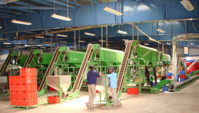 Hệ thống máy bóc vỏ lụa hạt điều do Oltremare (Ý) sản xuất: Ảnh: Oltremare.