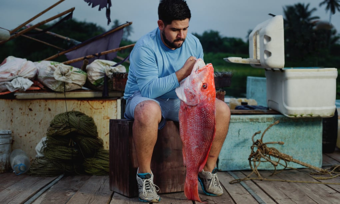 Đầu bếp Erik Guerrero bắt đầu dự án Nuestra Pesca ở Vera Cruz, Mexico, dạy ngư dân sử dụng phương pháp ike jime. Ảnh: Eddie Zaletas.