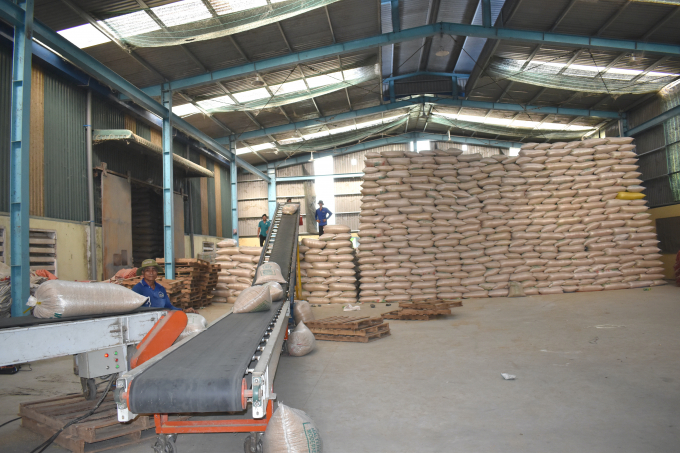 Rice warehouse built by VnSAT project supports My Trinh Agricultural Service Cooperative in Hau My Trinh Commune, Cai Be District, Tien Giang Province. Photo: Minh Dam.