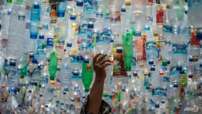 Plastics contributed 3.4 per cent of global greenhouse emissions in 2019, the report said. Photo: AFP