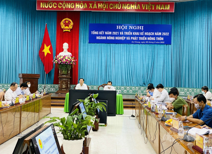 Hội nghị tổng kết năm 2021 và triển khai kế hoạch năm 2022 của ngành NN-PTNT tỉnh An Giang. Ảnh: Lê Hoàng Vũ.