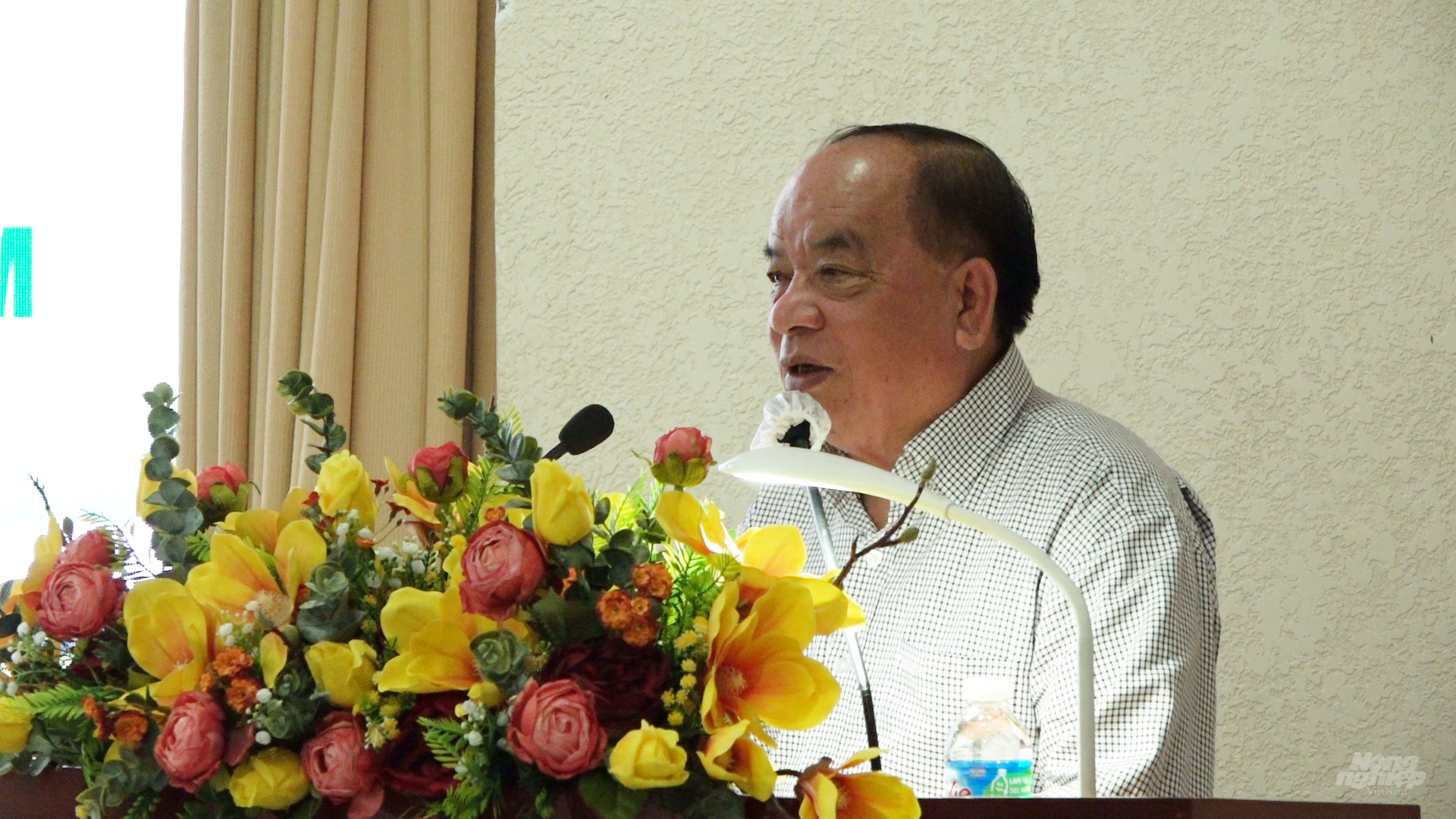 Ông Nguyễn Hồng Lam, Chủ tịch HĐQT Tập đoàn Quế Lâm phát biểu tại Lễ ký kết. Ảnh: Minh Sáng.
