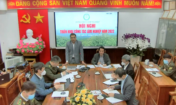 Tổng cục trưởng Nguyễn Quốc Trị phát biểu kết luận tại Hội nghị Triển khai công tác Lâm nghiệp 2022. 