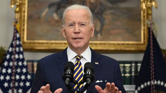 Ngày 8/3, Tổng thống Mỹ Joe Biden công bố lệnh cấm nhập khẩu dầu và các loại năng lượng khác từ Nga trong nỗ lực mới nhất nhằm phản ứng trước chiến dịch quân sự của Moscow tại Ukraine. Ảnh: CNN