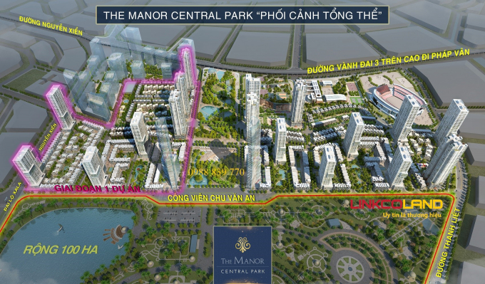 Phối cảnh siêu dự án The Manor Central Park của Tập đoàn Bitexco. Ảnh: BTC.