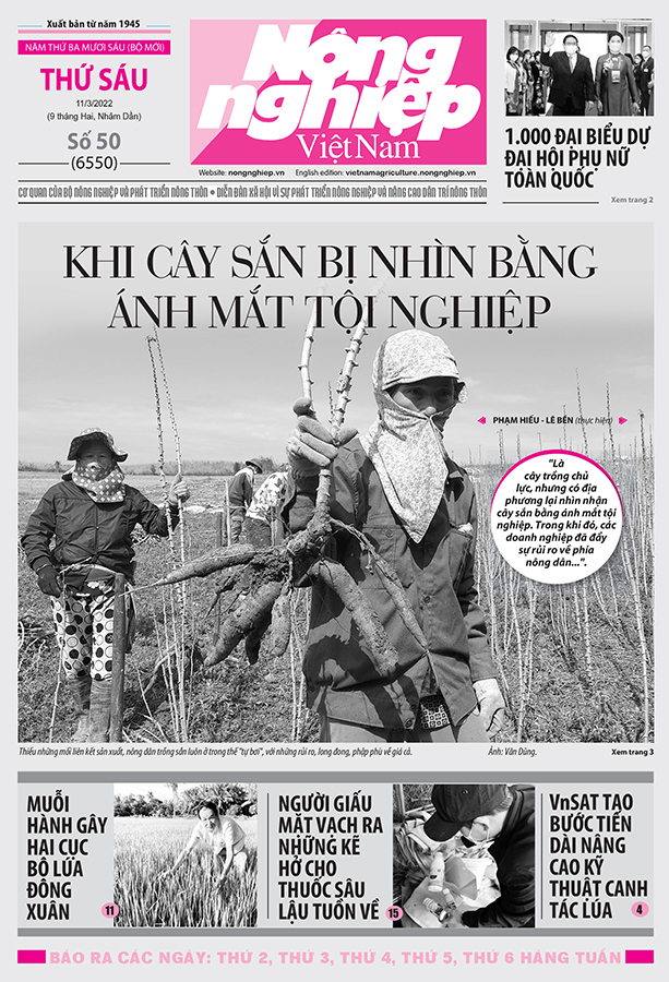 Tổng hợp tin tức báo giấy trên Báo Nông nghiệp Việt Nam số 50 ra ngày 11/3/2022