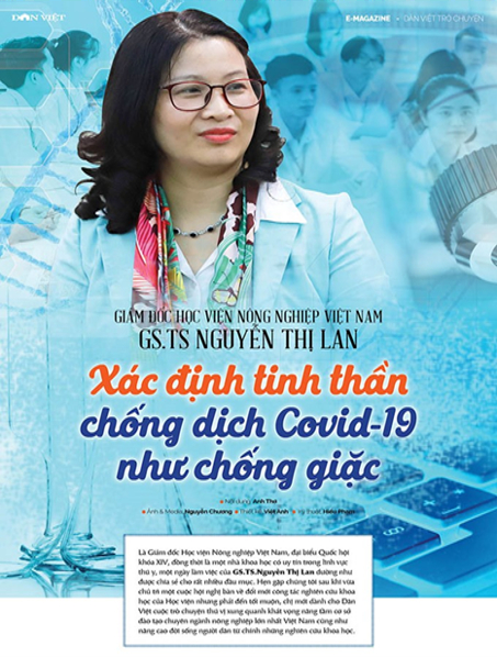 GS.TS Nguyễn Thị Lan xác định tinh thần chống dịch Covid-19 như chống giặc. Ảnh: HVNN