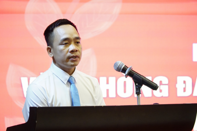 Nhà báo Nguyễn Minh Thịnh, Trưởng văn phòng đại diện khu vực Tây Bắc phát biểu nhận nhiệm vụ.
