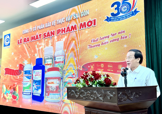 Ông Phạm Thiết Hoà, Tổng giám đốc Tổng Công ty Nông nghiệp Sài Gòn (công ty mẹ của SPC) đánh giá rất cao những nỗ lực mà tập thể SPC đã đạt được trong suốt 33 năm hình thành và phát triển. Ảnh: Đức Trung.