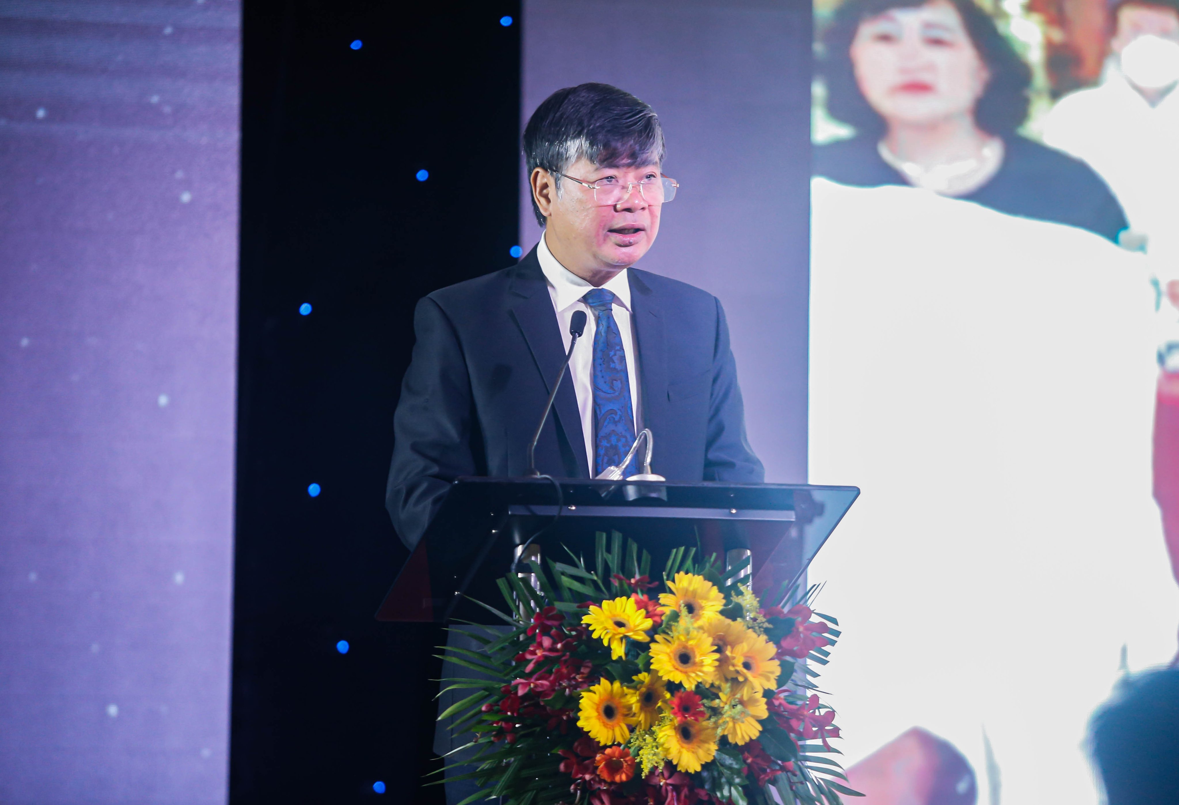 Chủ tịch Hội Cấp thoát nước Việt Nam Nguyễn Ngọc Điệp phát biểu tại Hội thảo.