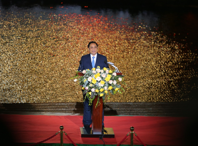 Thủ tướng Phạm Minh Chính phát biểu tại lễ khai mạc Năm Du lịch Quốc gia 2022. Ảnh: L.K.
