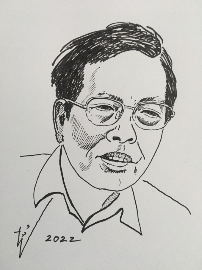 Nhà thơ Nguyễn Vũ Tiềm qua nét vẽ của họa sĩ Trần Trưởng.