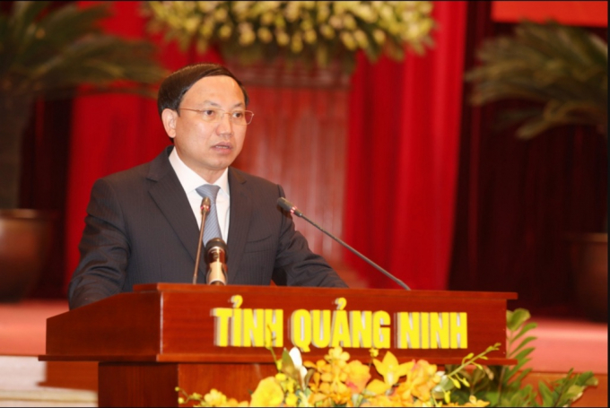 Bí thư Tỉnh ủy Quảng Ninh Nguyễn Xuân Ký phát biểu tại buổi làm việc. Ảnh: Đỗ Phương