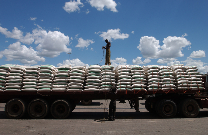 Loading grains in Tanzania. Photo: Giuseppe Bizzarri/FAO