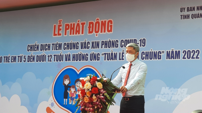 Ông Nguyễn Trường Sơn, Thứ trưởng Bộ Y tế phát biểu tại buổi lễ