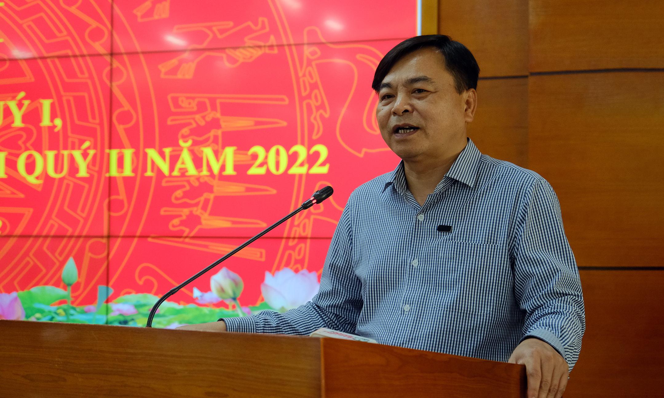 Đồng chí Bí thư Đảng ủy Bộ NN-PTNT Nguyễn Hoàng Hiệp nhấn mạnh 6 nhiệm vụ trọng tâm trong Quý II/2022. Ảnh: Bảo Thắng.