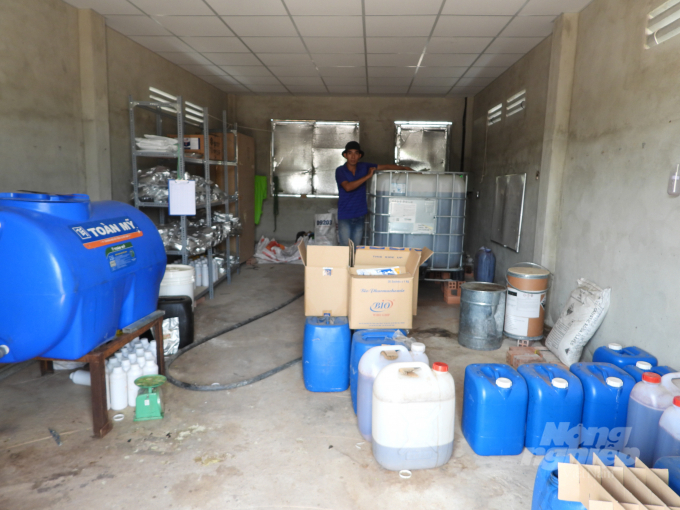 The biological product mixing area is planned separately to ensure disease safety. Photo: Tran Trung.