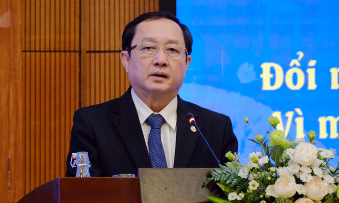 Bộ trưởng Bộ Khoa học và Công nghệ Huỳnh Thành Đạt phát biểu tại buổi lễ.