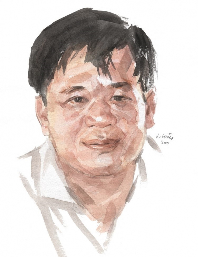 Tiến sĩ Lê Kiên Thành qua nét vẽ của họa sĩ Đỗ Hoàng Tường.