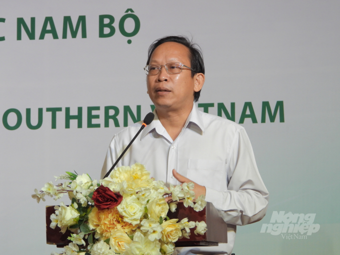 Ông Nguyễn Đình Xuân, Giám đốc Sở NN-PTNT tỉnh Tây Ninh chia sẻ tại hội thảo. Ảnh: Trần Trung.