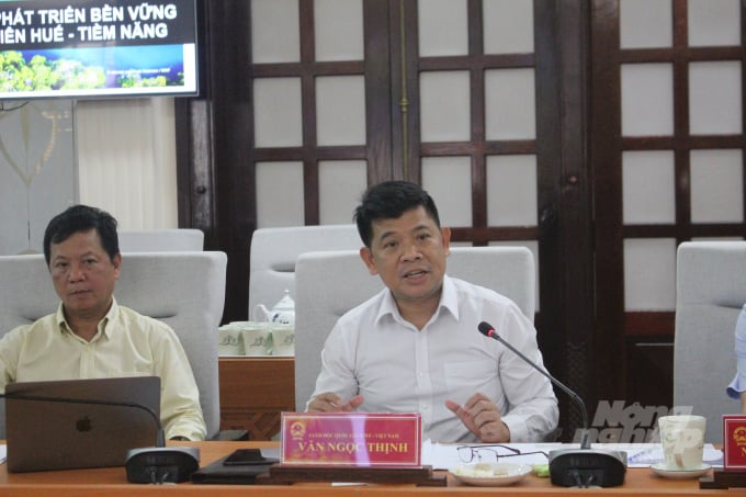 Mr. Van Ngoc Thinh, Director of WWF Vietnam shared many passionate opinions about Thua Thien - Hue’s sustainable economic development orientation in the agriculture, forestry and fishery sectors. Photo: Cong Dien.