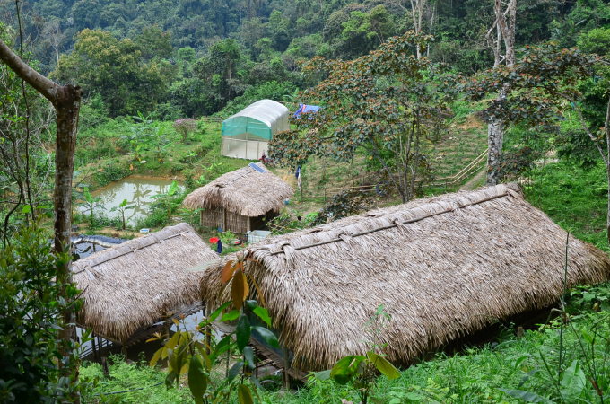 The huts are Thanh's living room, dining room and warehouse. Photo: Duong Dinh Tuong