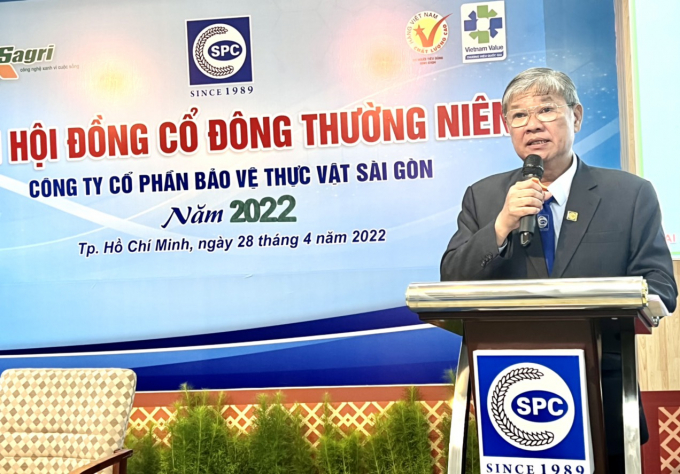 PGS. TS Nguyễn Quốc Dũng, Giám đốc Công ty CP BVTV Sài Gòn phát biểu tại Đại hội. Ảnh: Đức Trung.