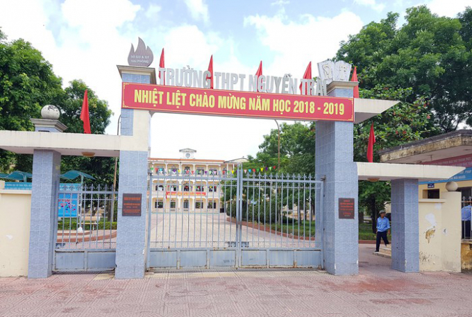 Trường THPT Nguyễn Trãi nơi xảy ra vụ việc.