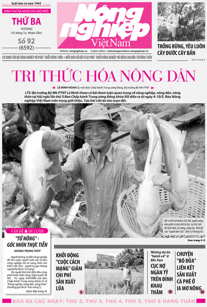 Tổng hợp tin tức báo giấy trên Báo Nông nghiệp Việt Nam số 92 ra ngày 10/5/2022