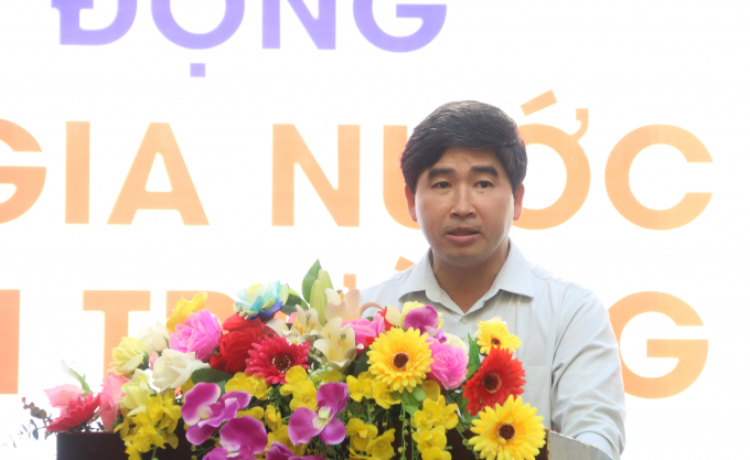 Ông Lương Văn Anh, Phó Tổng cục trưởng Tổng cục Thủy lợi phát biểu tại buổi lễ. Ảnh: Quang Yên.