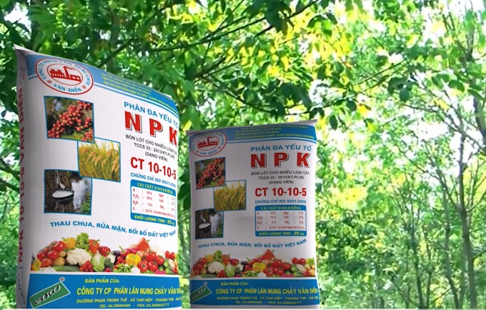 Phân bón đa yếu tố NPK Văn Điển cung cấp đầy đủ, cân đối đa, trung, vi lượng cho cây cao su.