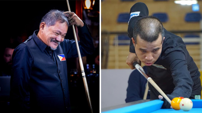 Trần Quyết Chiến - Efren Reyes nội dung Carom 3 băng SEA Games 31. Ảnh: T.L.