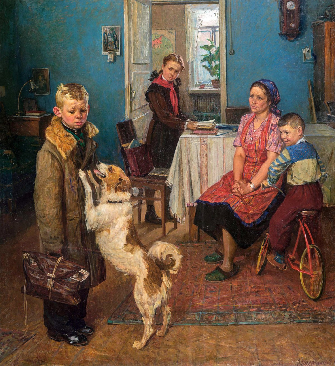 'Lại điểm 2' (Опять двойка), bức tranh nổi tiếng của họa sĩ, nhà giáo dục của Liên Xô Fyodor Reshetnikov vẽ năm 1952. 