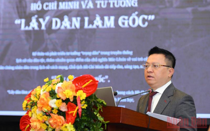 Đồng chí Lê Quốc Minh phát biểu tại lễ khai trương Trang thông tin. Ảnh: Thành Đạt.