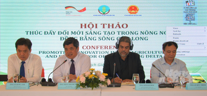 Thứ trưởng Bộ NN-PTNT Trần Thanh Nam và ông Oemar Idoe, Phó Giám đốc quốc gia Tổ chức GIZ đồng chủ trì buổi hội thảo. Ảnh: Trung Chánh.