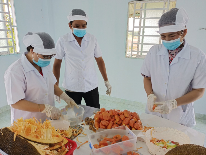 A corner of the cooperative's jackfruit processing area. Photo: Tran Trung.