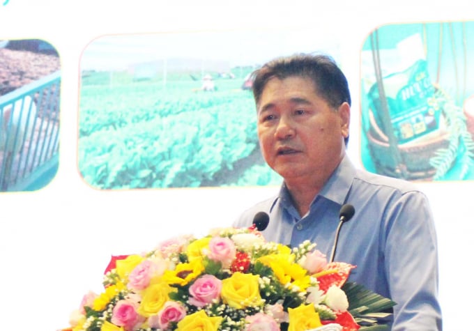 Ông Lê Quốc Thanh, Giám đốc Trung tâm Khuyến nông Quốc gia nhấn mạnh vai trò xây dựng chuỗi liên kết sản xuất trong phát triển nông nghiệp hữu cơ. Ảnh: Trung Quân.