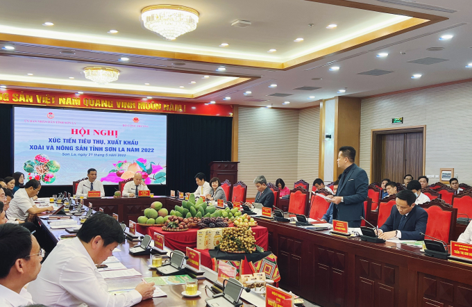 Hội nghị xúc tiến tiêu thụ, xuất khẩu xoài và nông sản tỉnh Sơn La năm 2022. Ảnh: MSN.